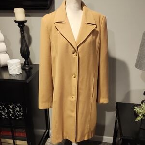Fleet Street Elegant Tan Coat Size Large PTP 22 Inches And Length 40 Inches